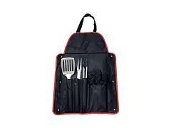 Fontana Tasche mit 3 Edelstahlwerkzeugen, Handschuh und Schürze