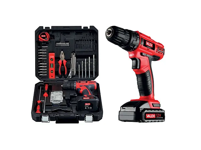 Valex 72-teiliges Koffer-Set mit Akku-Bohrschrauber - Valex
