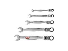 Valex Set da 5 chiavi combinate a cricchetto snodate CRV - Valex