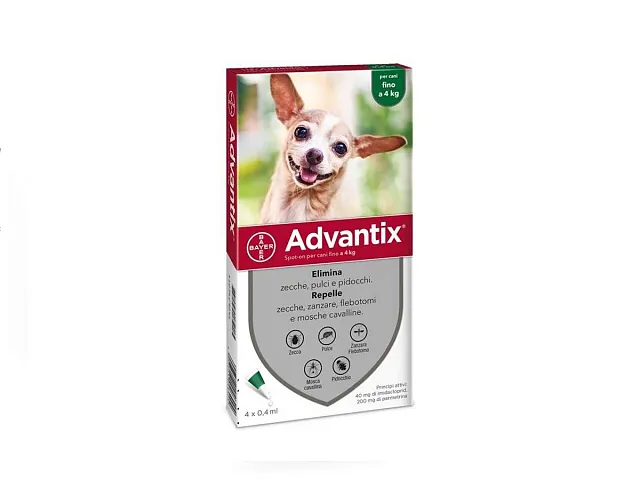 Advantix Pipetas para perros hasta 4 Kg SPOT-ON - ADVANTIX