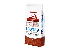 Monge Hundefutter Kroketten All Breeds Adult Monoprotein Lamm mit Reis und Kartoffeln - Monge