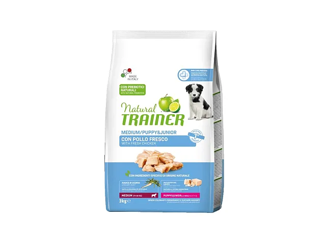 Natural trainer Hundefutter Puppy & Junior Medium mit Huhn - Natural Trainer