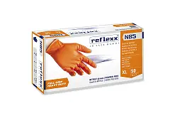 Reflexx Guantes de Nitrilo Sin Polvo FULL GRIP N85 Naranja - Reflexx
