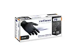 Reflexx Guantes de nitrilo negros sin polvo 78 - Reflexx