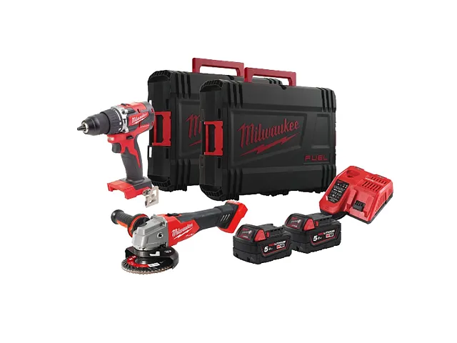 Milwaukee Kit taladro con percusión + amoladora M18 FPP2BG-502X - Milwaukee