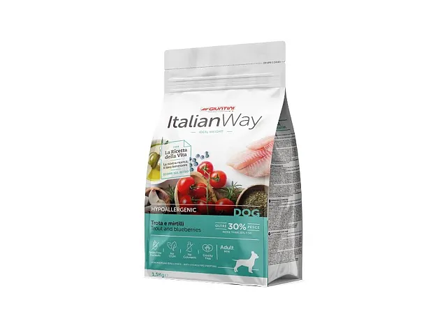 Giuntini Adult Hundetrockenfutter Forelle und Heidelbeeren Hypoallergenic ItalianWay - Giuntini