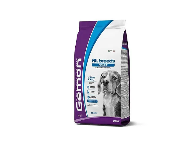 Monge Hunde-Trockenfutter Adult All Breeds mit Thunfisch und Reis Gemon - Monge