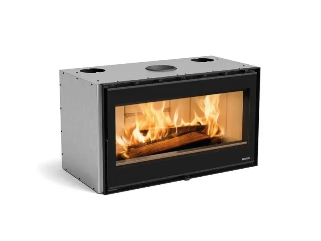 Nordica Holzeinsatz mit Panoramablick auf das Feuer 100 WIDE .16