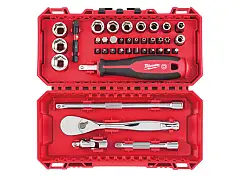 Milwaukee Set di bit, bussole, impugnatura e cricchetto 38 pz