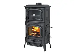 Nordica Estufa de leña de hierro fundido esmaltado con horno ISETTA FORNO