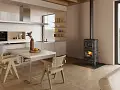 Stufa a legna in ghisa smaltata con forno ISETTA FORNO Stufa a legna in ghisa smaltata con forno ISETTA FORNO