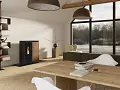 Termostufa a pellet ermetica ventilata slim FLORIANA IDRO GRES
