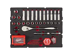 Milwaukee Ratschen- und Steckschlüsselsatz im PACKOUT-Thermoform - 70-tlg.
